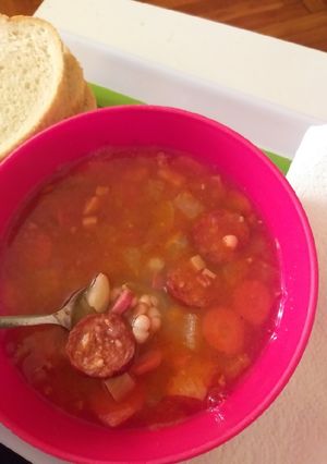 Gyöngybableves recept fotója
