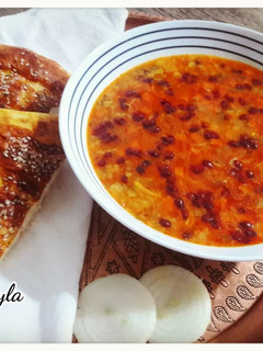عکسی از دستور سوپ بلغور و عدس 😋😋