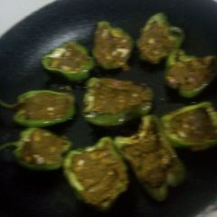 A picture of Stuffed Capsicum. Bharwan Simla Mirch.