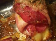 Una foto de bifes de bondiola al horno