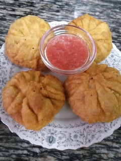 A picture of Meat Kachoris# 4 week contest# wheat flour contest.