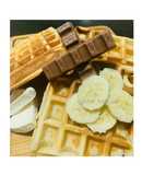 Banana Waffles with chocolate & Cream Cheese