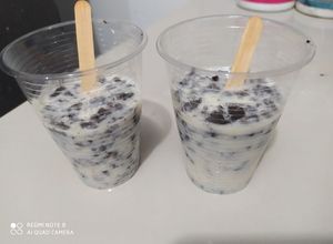 Una foto de Helado de galletas Oreo
