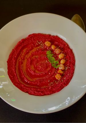 A picture of Beetroot Hummus.
