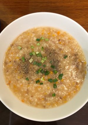 Hình của món Cháo thịt bò cà rốt.