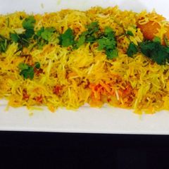A picture of Chicken biryani.