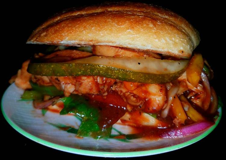 Recipe of Perfect Mike&#39;s EZ Hot BBQ Chicken Hoagies &amp; EZ Baked Beans