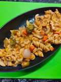 Fussilli Arrabiata with Broccoli and Mushroom