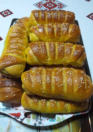 O poză a rețetei Rulouri de post umplute cu mere.