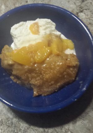 A picture of Peachy cobbler.