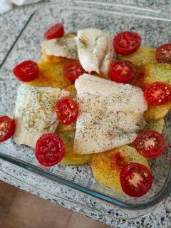 Una foto de Lomos de bacalao con bechamel