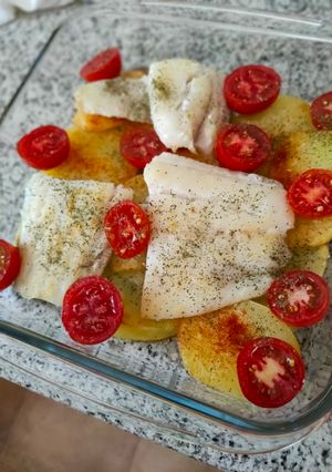 Una foto de Lomos de bacalao con bechamel