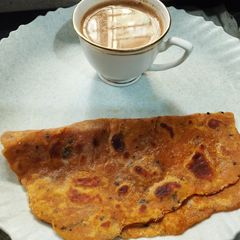 A picture of Thepla from leftover daal and sabji.