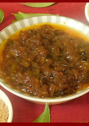 A picture of Ginger tamarind chutney.