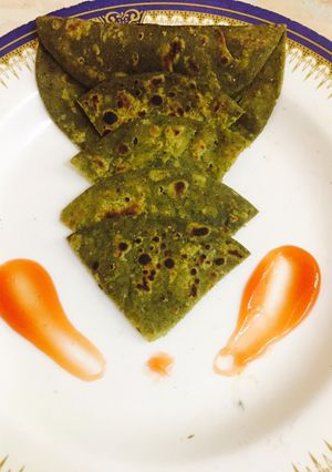 A picture of Palak paratha.