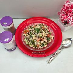 A picture of Cowpea / Black-Eyed Beans Zero Oil Cold Chaat Salad.