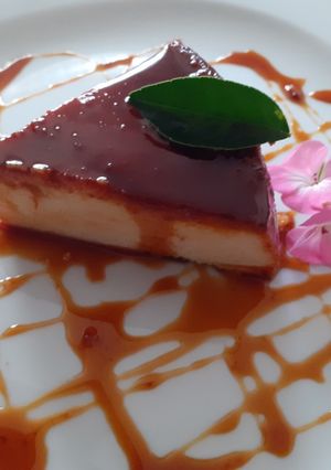 Una foto de Flan napolitano