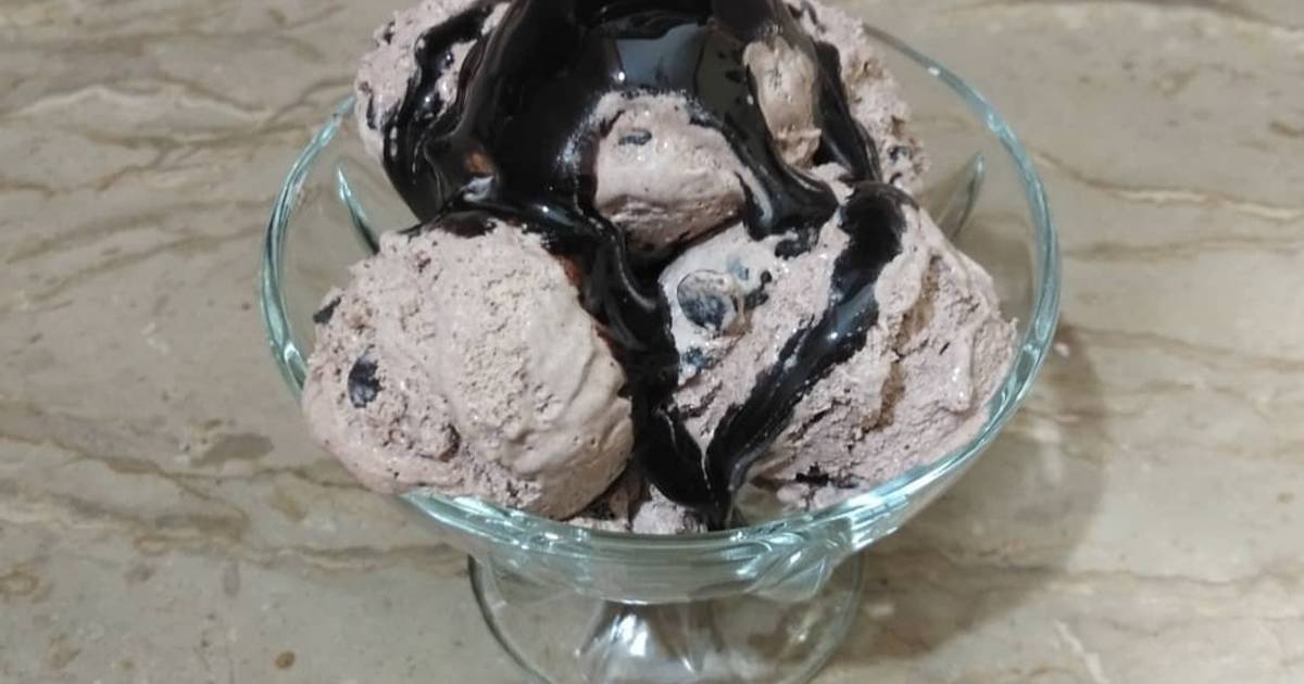 Chocolate ice cream (Eggless ice cream) Recipe by ST World Cookpad
