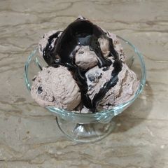 A picture of Chocolate ice cream (Eggless ice cream).