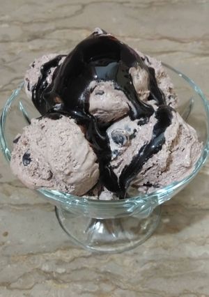 A picture of Chocolate ice cream (Eggless ice cream).