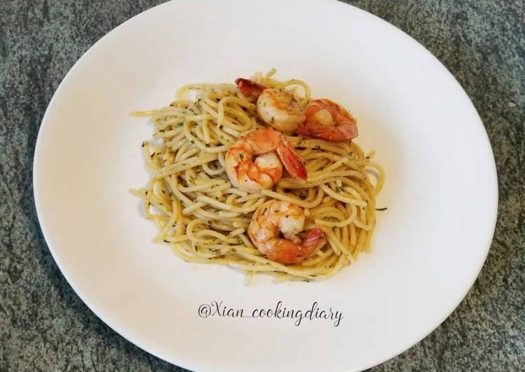 Simple Way to Cook Favorite Shrimp Spaghetti Aglio Olio