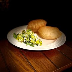 A picture of Potato in green spices/ hirva masala batata bhaji.
