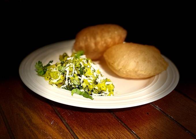 Potato in green spices/ hirva masala batata bhaji