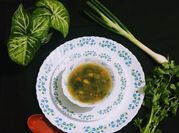 A picture of sweet corn soup