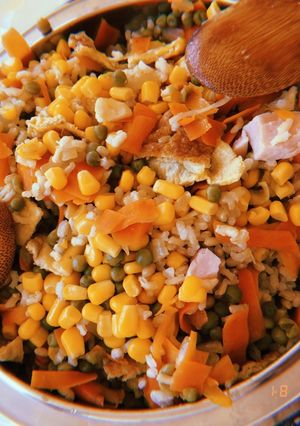 Una foto de Arroz tres delicias