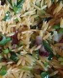 Orzo vegano con verdeo