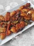 Pollo sabbioso con patate e peperoni