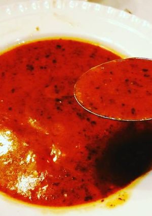 Une photo de Soupe à la tomate et aux épinards