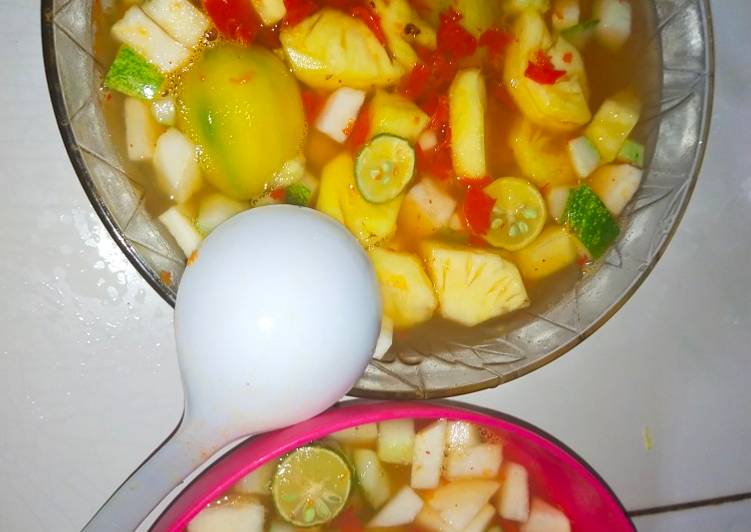 Bagaimana Masak Asinan buah kuah jeruk (tanpa cuka/asam jawa) Cepat