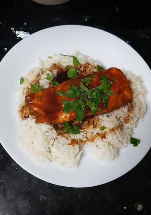 Una foto de Salmón con glaseado de miso