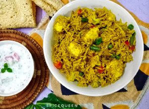 A picture of Palak Paneer Pulao.