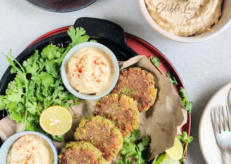 Falafel patties with home-made hummus