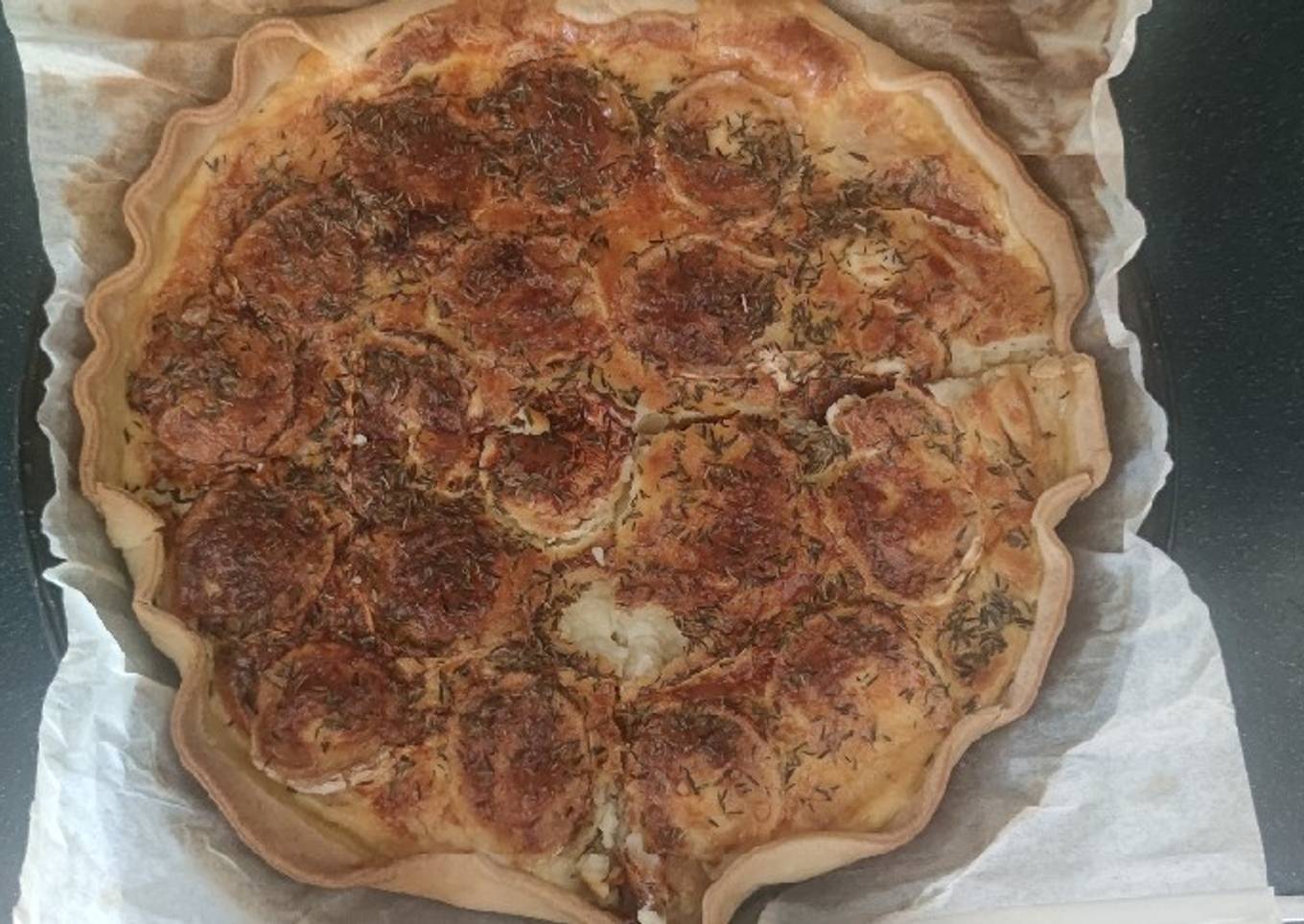 Quiche chèvre oignons et miel 🍯