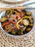 Ternera Sticky con coles caramelizadas