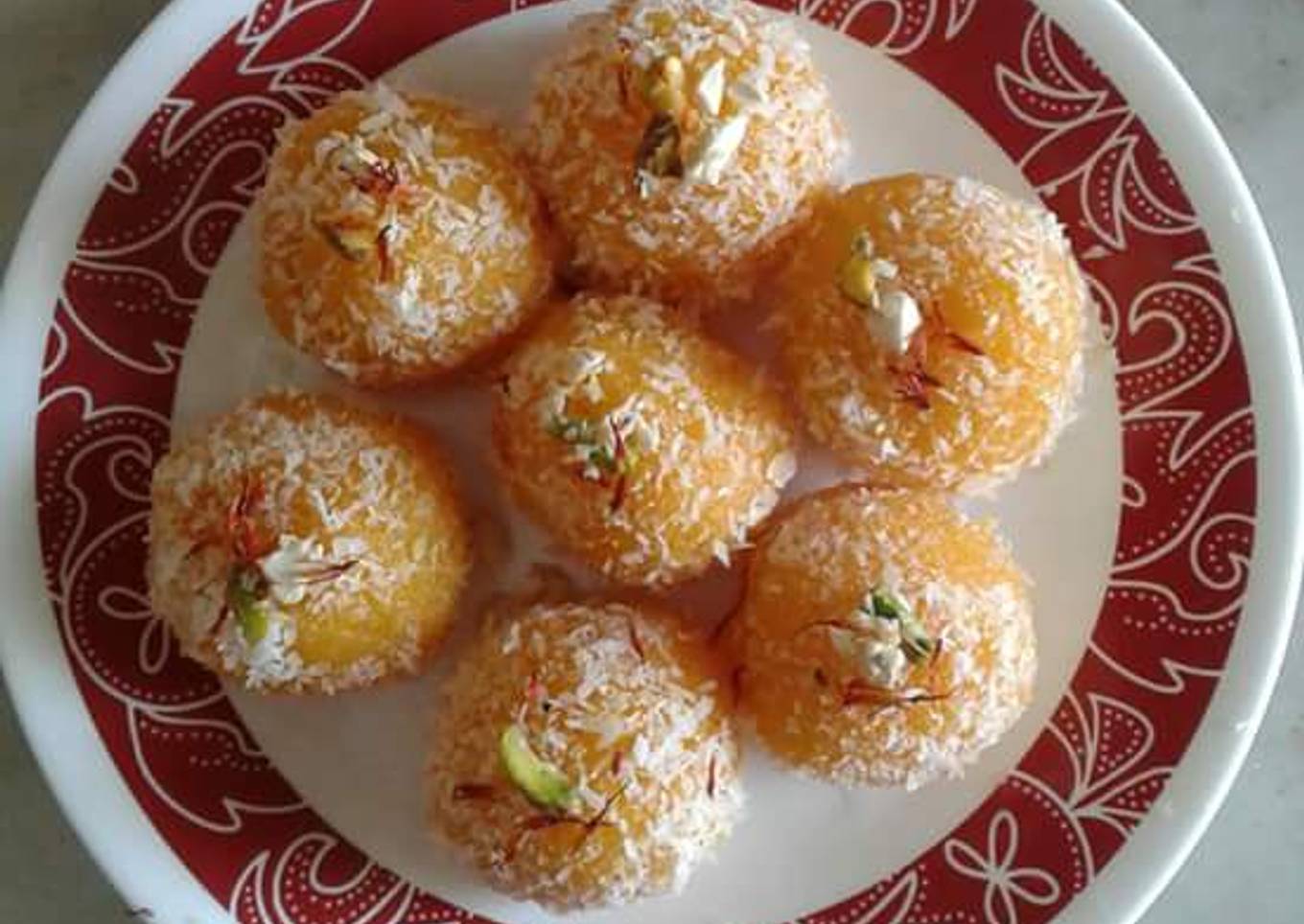 Coconut ladoo mango flavoured