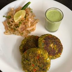 Fresh Green Chholia { CHANA }Kabab With Mint Dip & Spicy Onion 🧅 Salad … Winter Special A picture of Fresh Green Chholia { CHANA }Kabab With Mint Dip & Spicy Onion 🧅 Salad … Winter Special.
