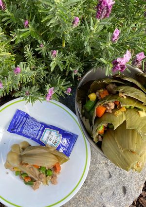 Hình của món Artichoke (A ti sô)mix rau củ.