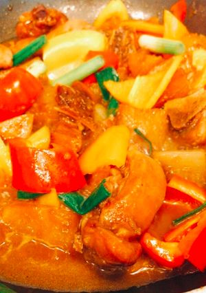 Hình của món Gà Kho Củ Cải Trắng.