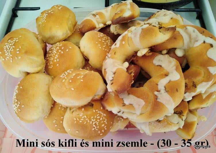 Mini sós kifli és mini zsemle (30 - 35 gr-os) 🥐