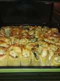 Pastel de paccheri rellenos de verdura gratinados