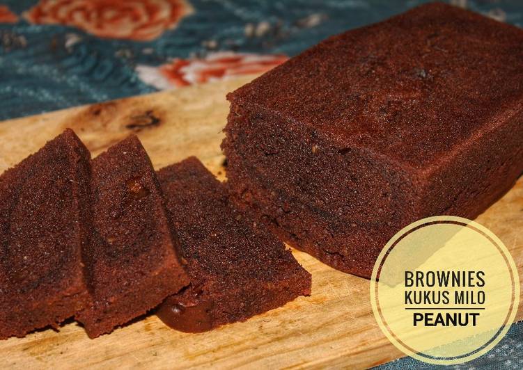 Bagaimana Membuat Brownies kukus milo peanut, Lezat