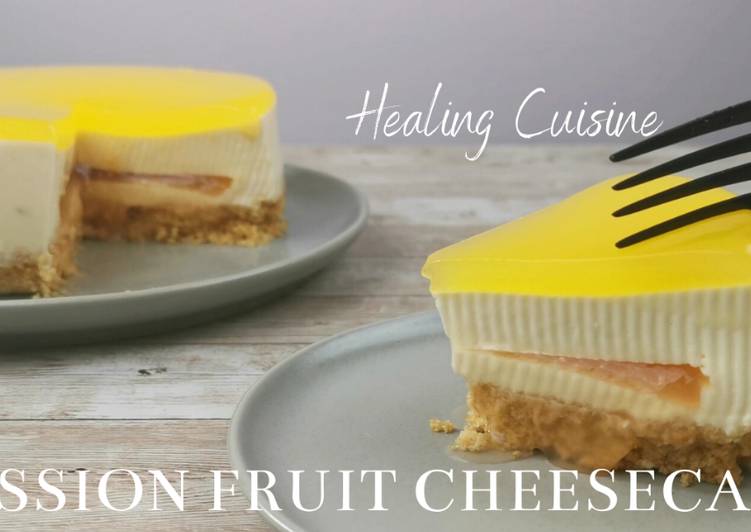 Recipe of Appetizing No-Bake Grapefruit Passion Fruit Cheesecake