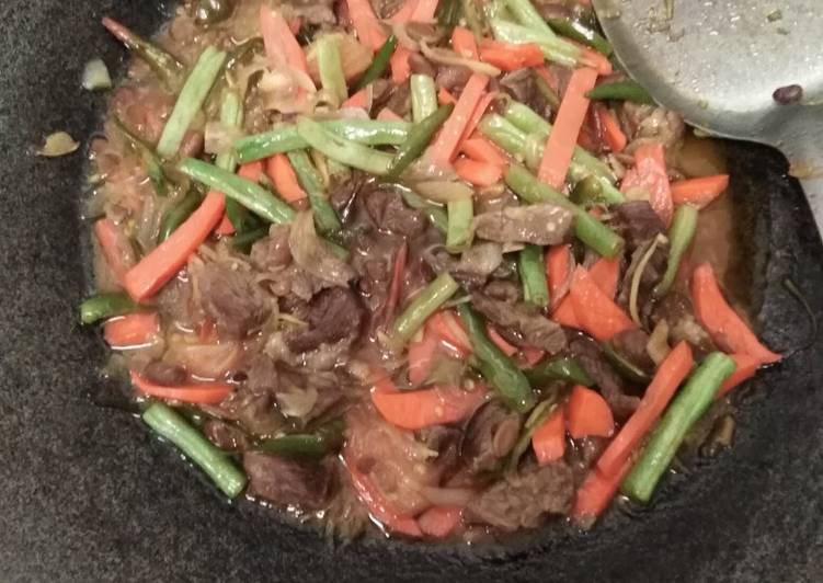 Cara Bikin Tumis taucho slice lamb buncar pedas, Bikin Ngiler