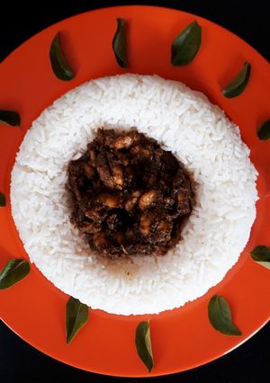 A picture of Gongura Prawns.
