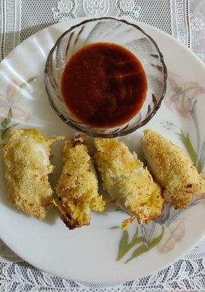 A picture of Cheese&Egg Stuffed squid.