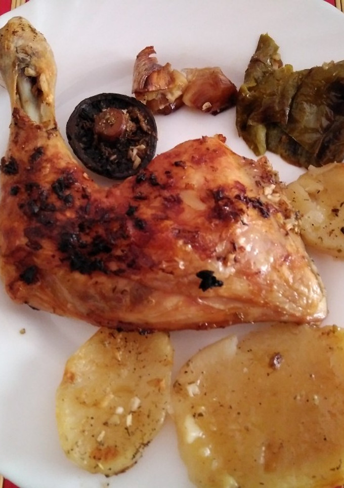Una foto de Pierna de pollo al brandy
